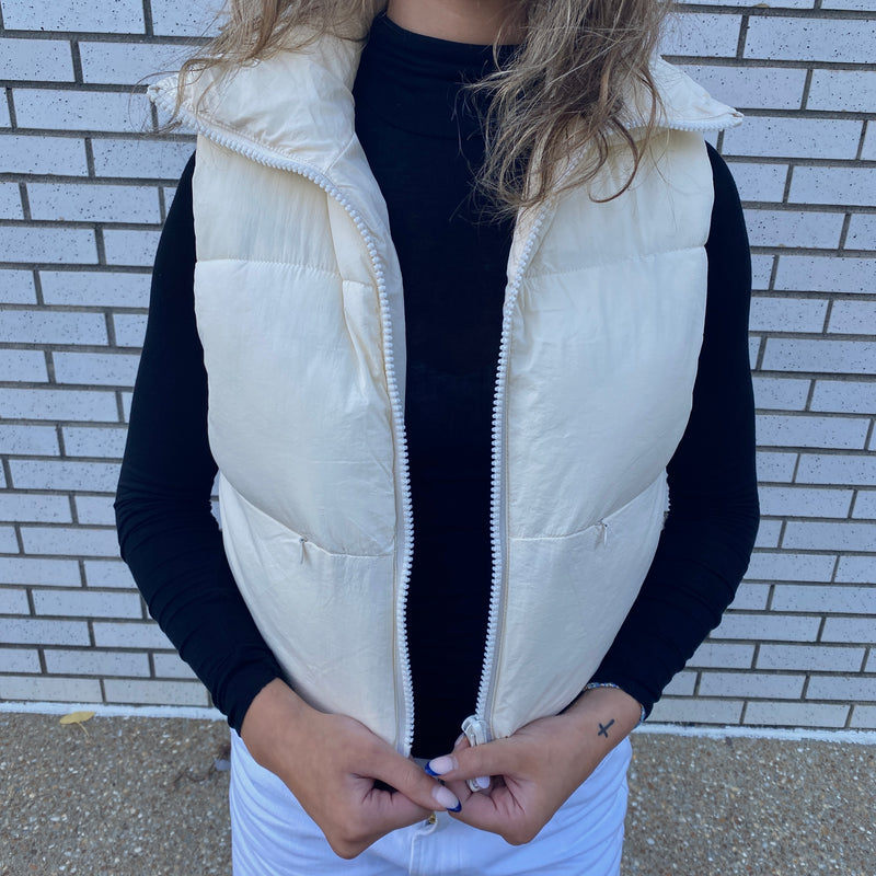 SIMPLY SOUTHERN PUFFY VEST CREAM-Sissy Boutique-Sissy Boutique