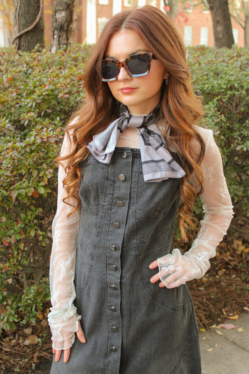 white christmas dresses Medium Wash Cotton Denim Mini Dress - Casual Dresses