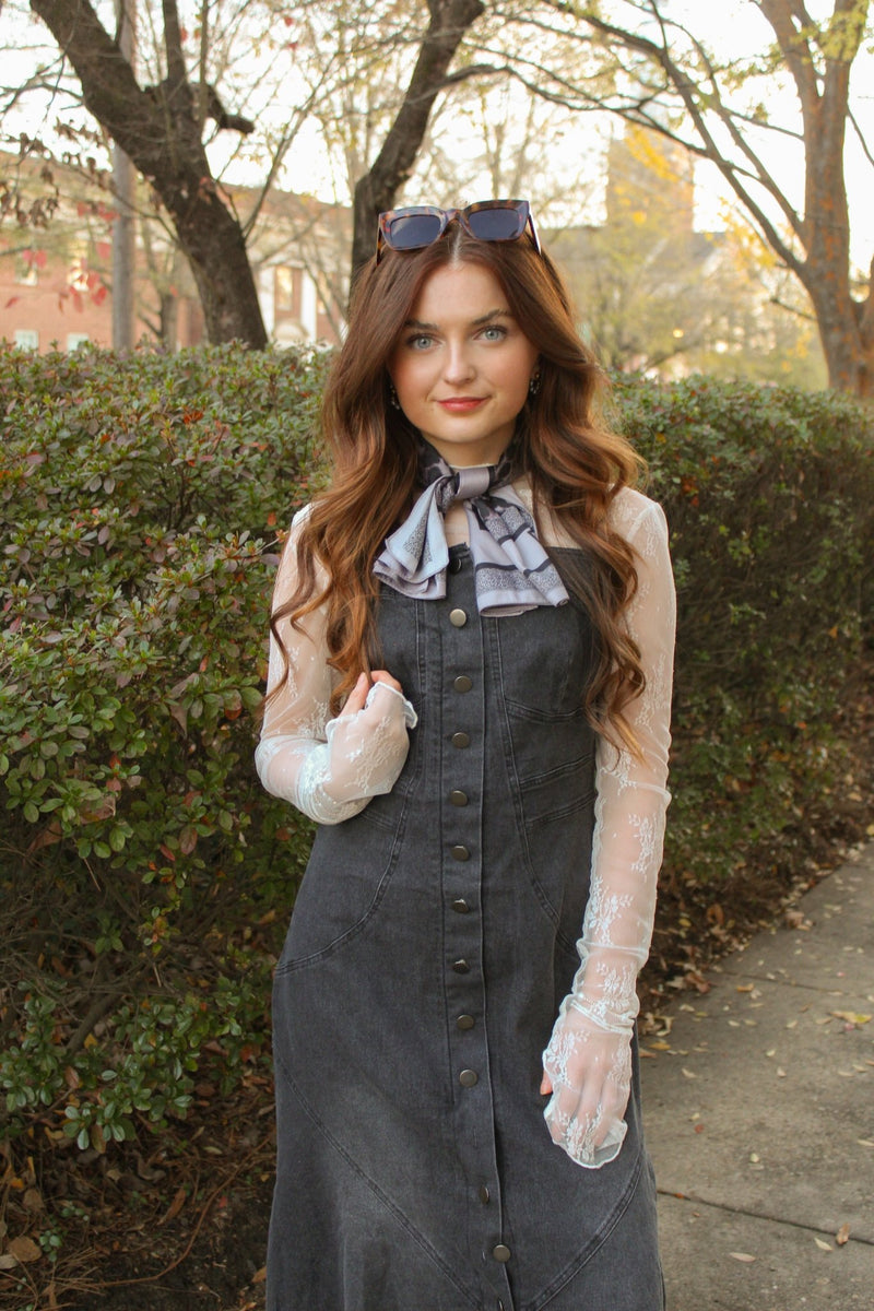 Button-down Black Denim Maxi Dress with Spaghetti Straps Small Button-down Black Denim Maxi Dress with Spaghetti Straps Small