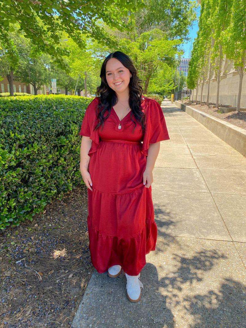 tiered short sleeve maxi dress Yangnuo Women's V-Neck Short Sleeve Tiered Maxi Dress, Casual Linen Style Sundress Ladies Solid Color Loose Ruffle Hem Dress with Button Detail,