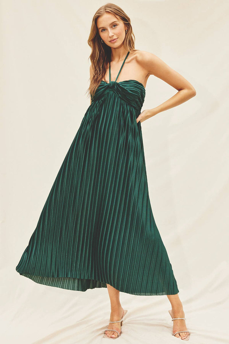 green emerald velvet dress Buy Deep Emerald Green Pleated Halter Neck Maxi Dress Online