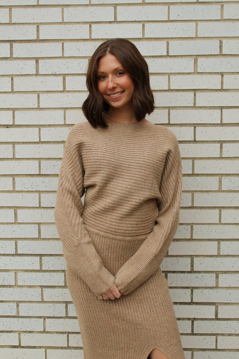 knitted sweater dress off the shoulder One-Shoulder Off-Side Slit Midi Knit Medium weddingguest20