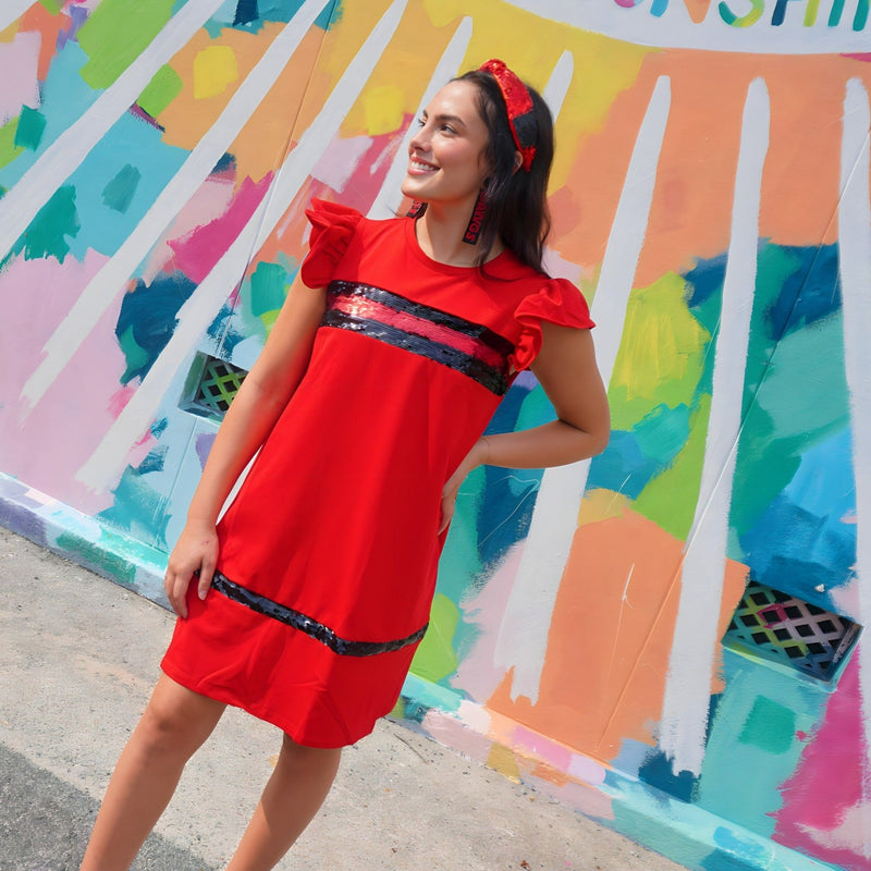 RED AND Black SHIFT DRESS - GEORGIA GAMEDAY Small RED AND Black SHIFT DRESS - GEORGIA GAMEDAY Small