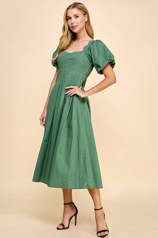 audrey floral midi dress Unique 3D Kelly Green Floral Appliqué Midi Dress XS