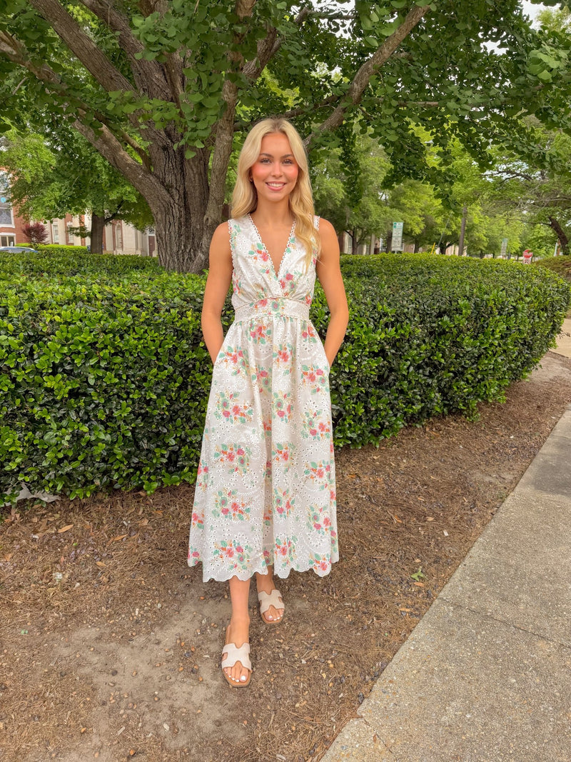 spring summer maxi dresses Floral Everbloom Garden Eyelet Dress Medium ss23new weather occasions Elegant Older Bride Dresses Quantity:Box (20)