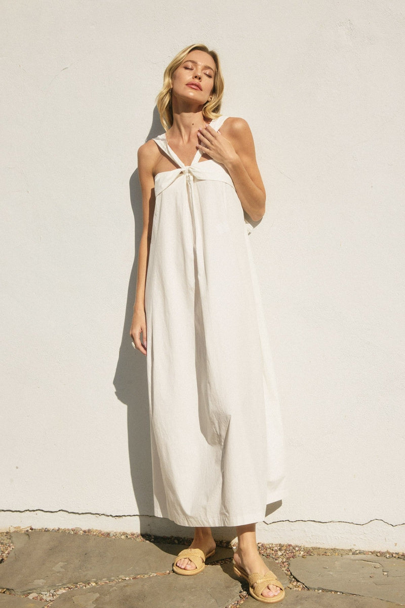 White Cotton Halter Neck Maxi Dress Medium White Cotton Halter Neck Maxi Dress Medium