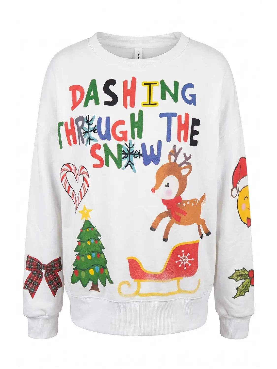 Colorful Christmas Graphic Ivory Sweatshirt | BUCKETLIST INC