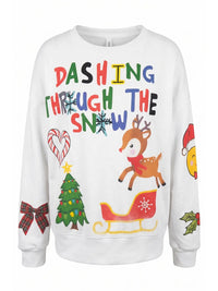 Colorful Christmas Graphic Ivory Sweatshirt | BUCKETLIST INC
