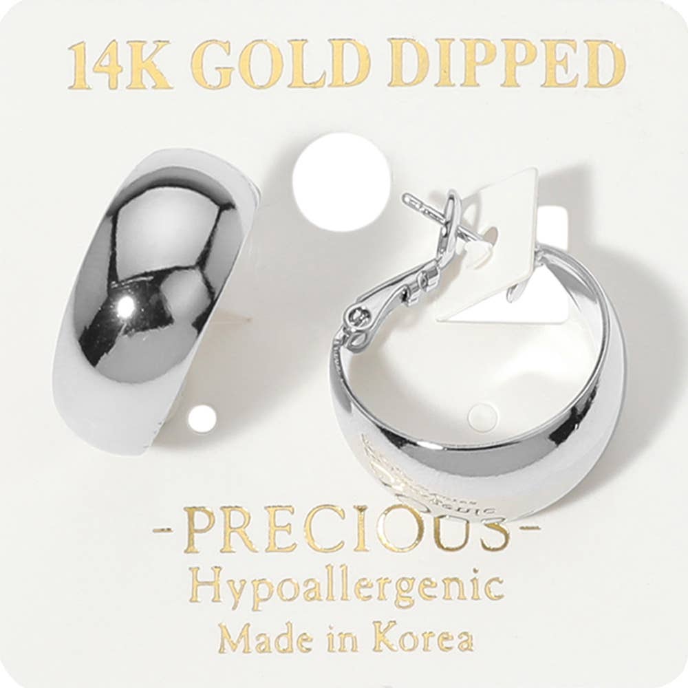14K Gold Dipped Hypoallergenic Metal Hoop Earrings | Sensibling Corp.
