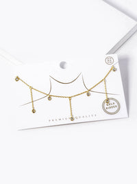 18K Gold Dipped Cubic Zirconia Chain Drop Delicate Necklace | Wild Honey