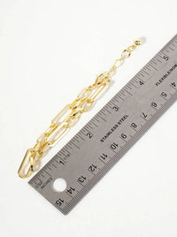 18K-Gold-Dipped Polished Brass 20-10Mm Chain Bracelet | Wild Honey