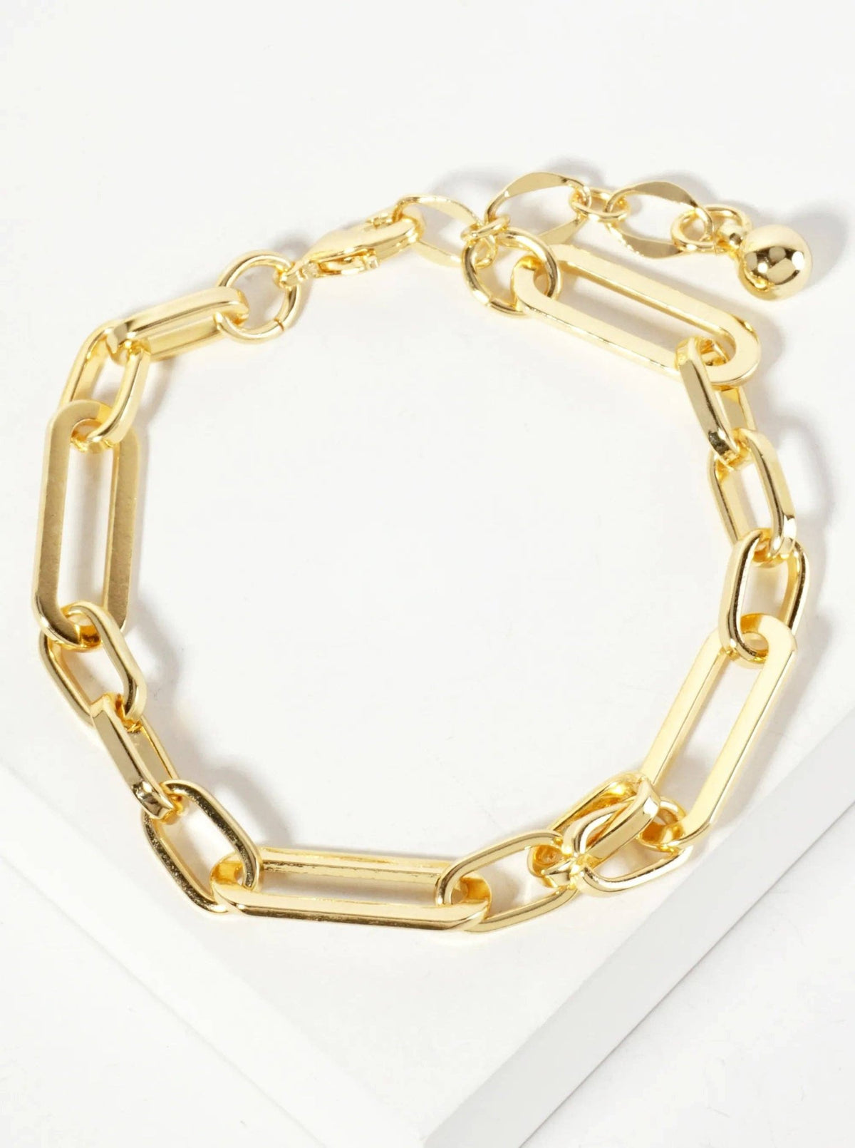 18K-Gold-Dipped Polished Brass 20-10Mm Chain Bracelet | Wild Honey