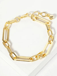 18K-Gold-Dipped Polished Brass 20-10Mm Chain Bracelet | Wild Honey