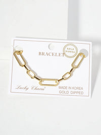 18K-Gold-Dipped Polished Brass 20-10Mm Chain Bracelet | Wild Honey