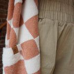 SIMPLY SOUTHERN FUZZY RUST CHECKERED CARDIGAN-Simply Southern-Sissy Boutique