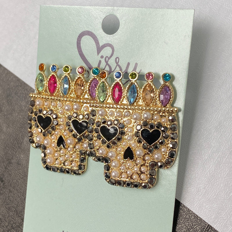 Skeleton Crown Earrings Sissy Boutique