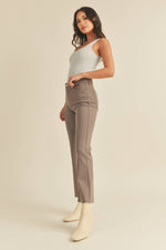 TAUPE CROPPED KICK FLARES-JUST BLACK DENIM-Sissy Boutique