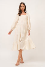 IVORY LONG SLEEVE MIDI DRESS-In the Beginning-Sissy Boutique