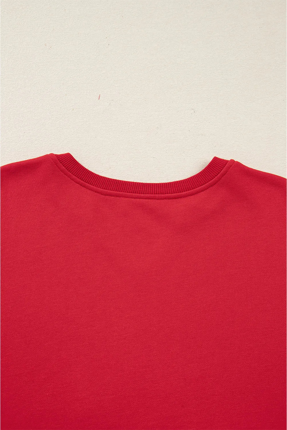 Red Plaid Christmas Tree Patch Drop Shoulder V-Neck Sweatshirt | K English Collection