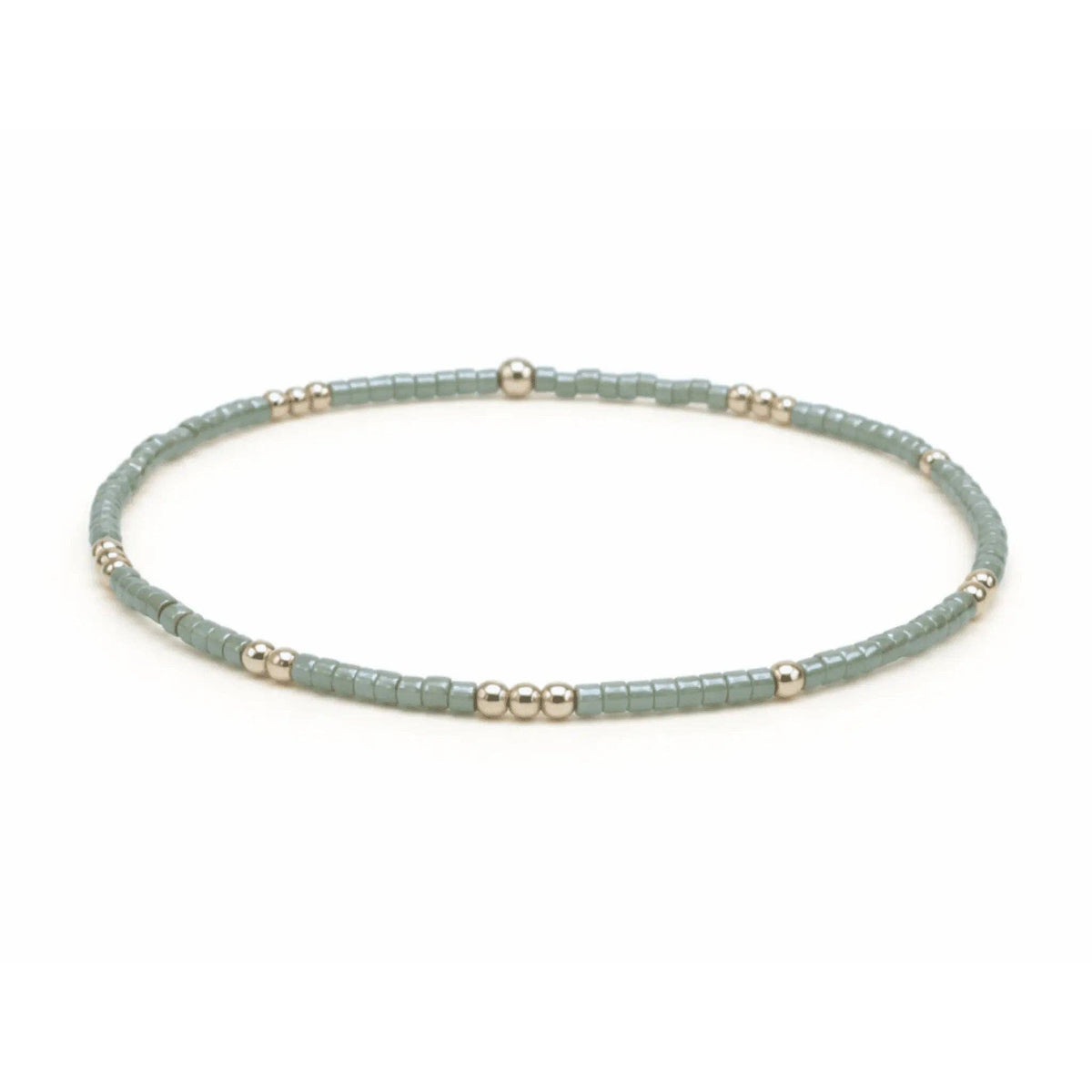 2mm Newport EVERGREEN + Gold Filled Waterproof Bracelet: 7" | erin gray