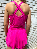 HOT PINK ATHLETIC ROMPER-TCEC-Sissy Boutique