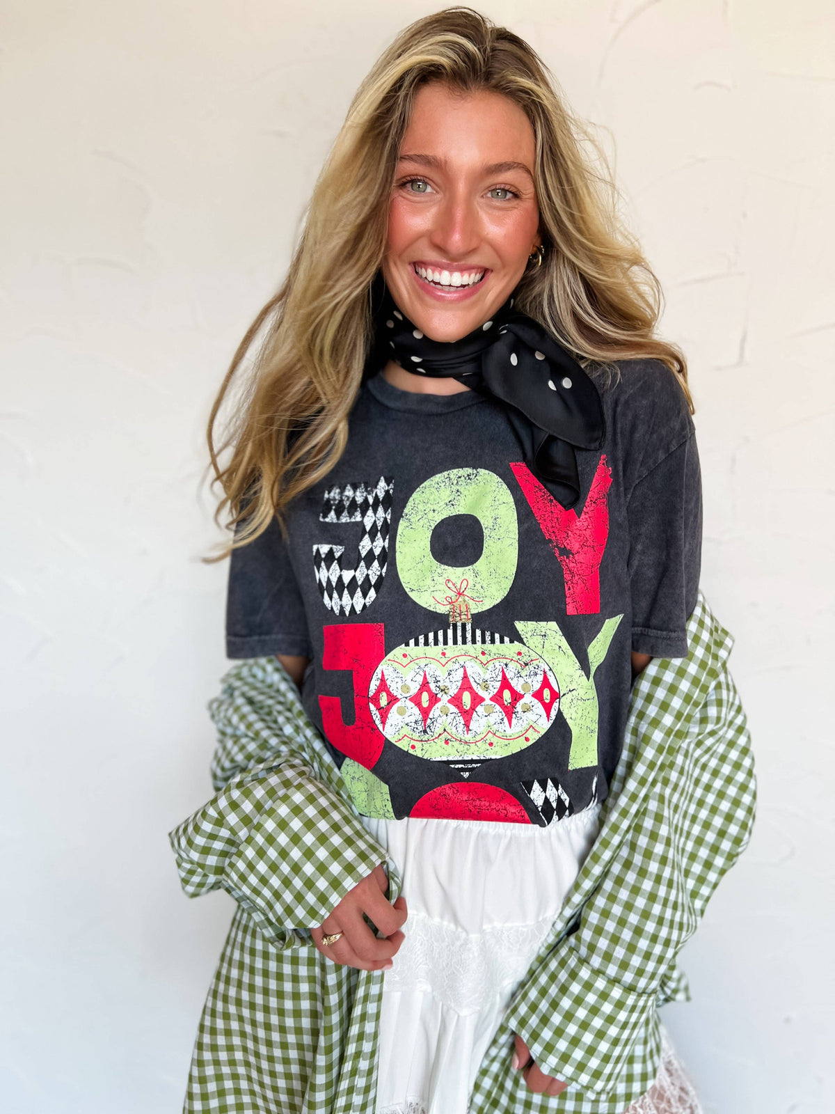 Joy Stacked Christmas Graphic T-Shirt | Pierce + Pine