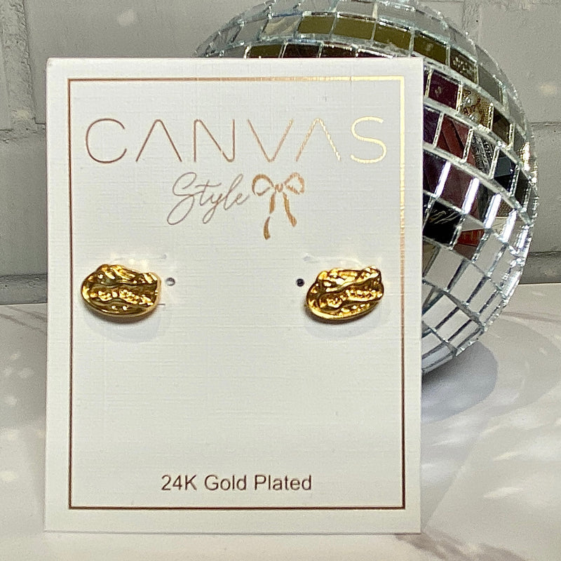 FLORIDA GATOR 24K GOLD PLATED STUD EARRINGS-CANVAS Style-Sissy Boutique