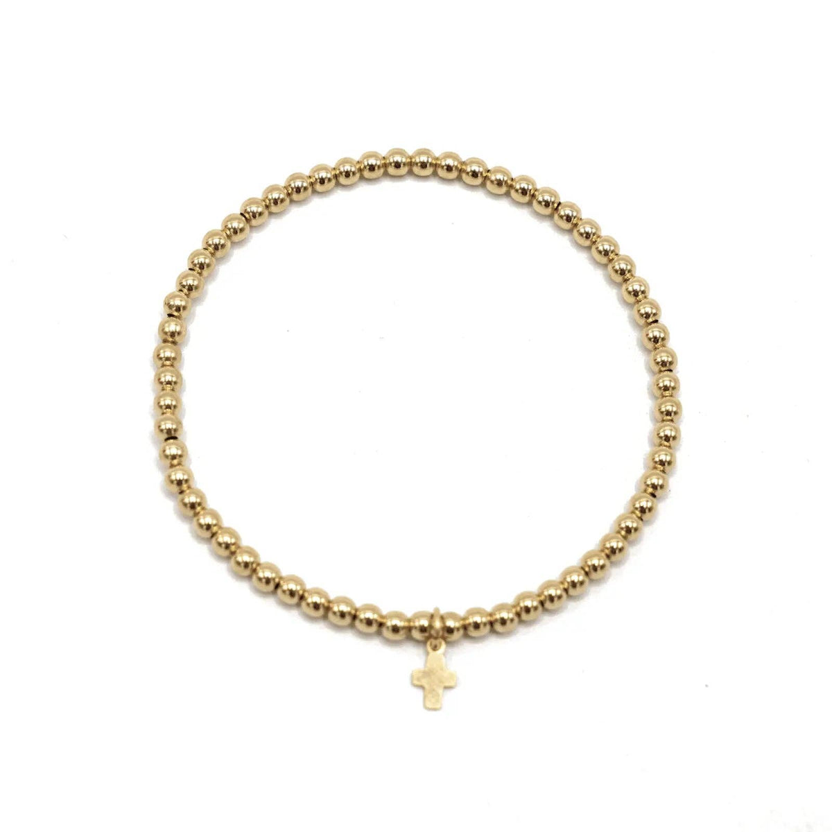 3mm Gold Filled Karma Waterproof Bracelet with Luxe Cross: 7 inch | erin gray