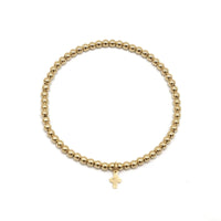 3mm Gold Filled Karma Waterproof Bracelet with Luxe Cross: 7 inch | erin gray