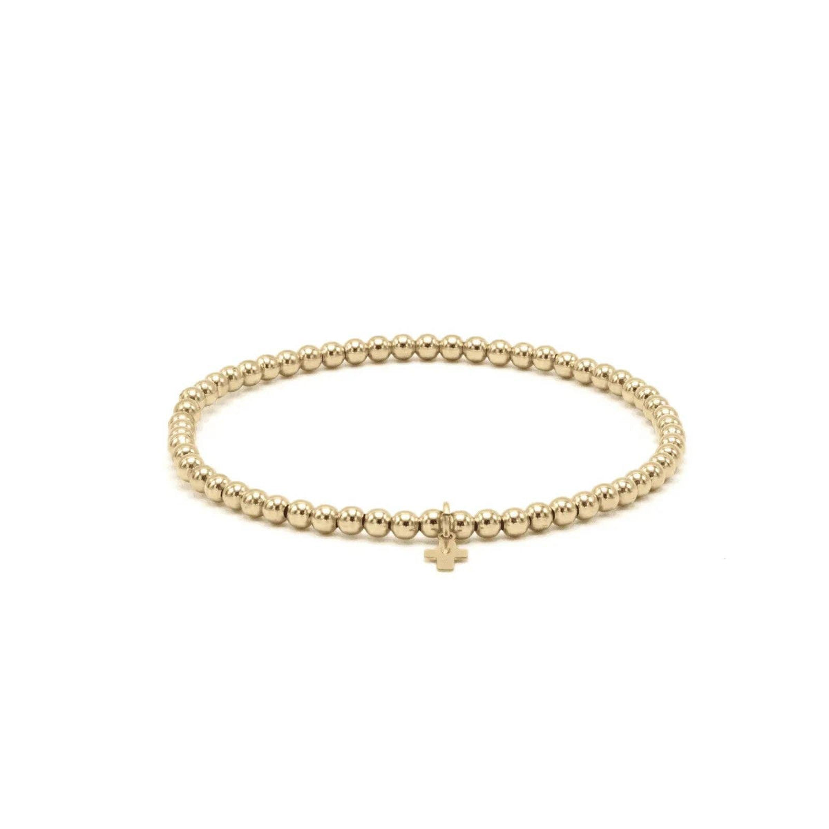 3mm Gold Filled Karma Waterproof Bracelet with Luxe Cross: 7 inch | erin gray