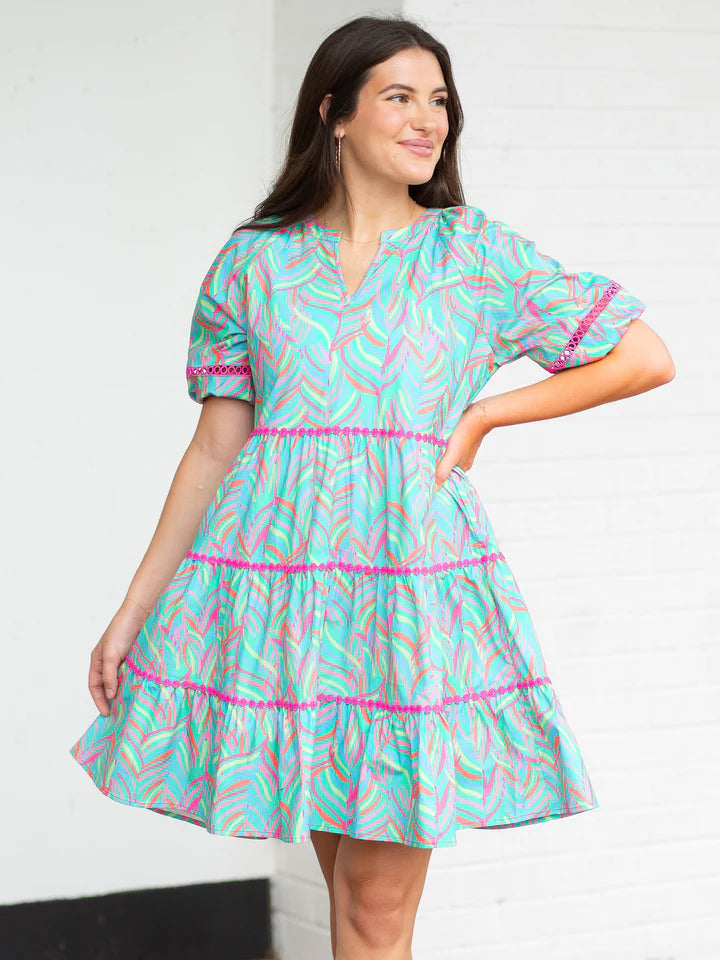 MICHELLE MCDOWELL PALMER DRESS | PALM FRESCA TEAL-Michelle McDowell-Sissy Boutique