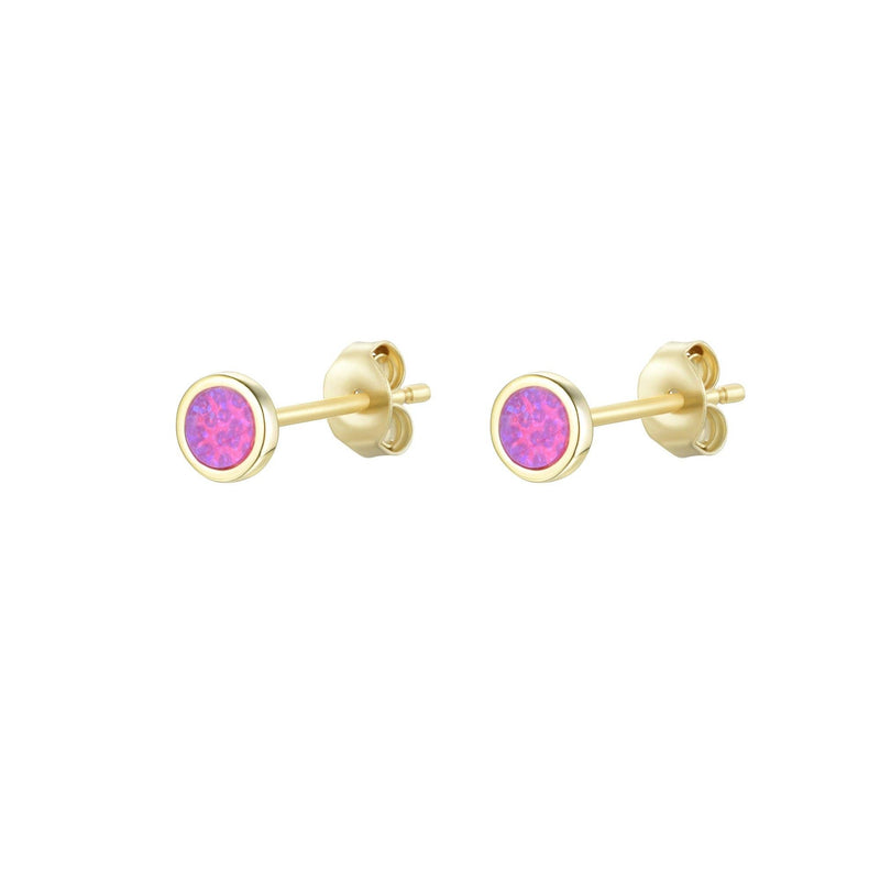 Round Opal Stud Earrings|Kamaria Kamaria Jewelry