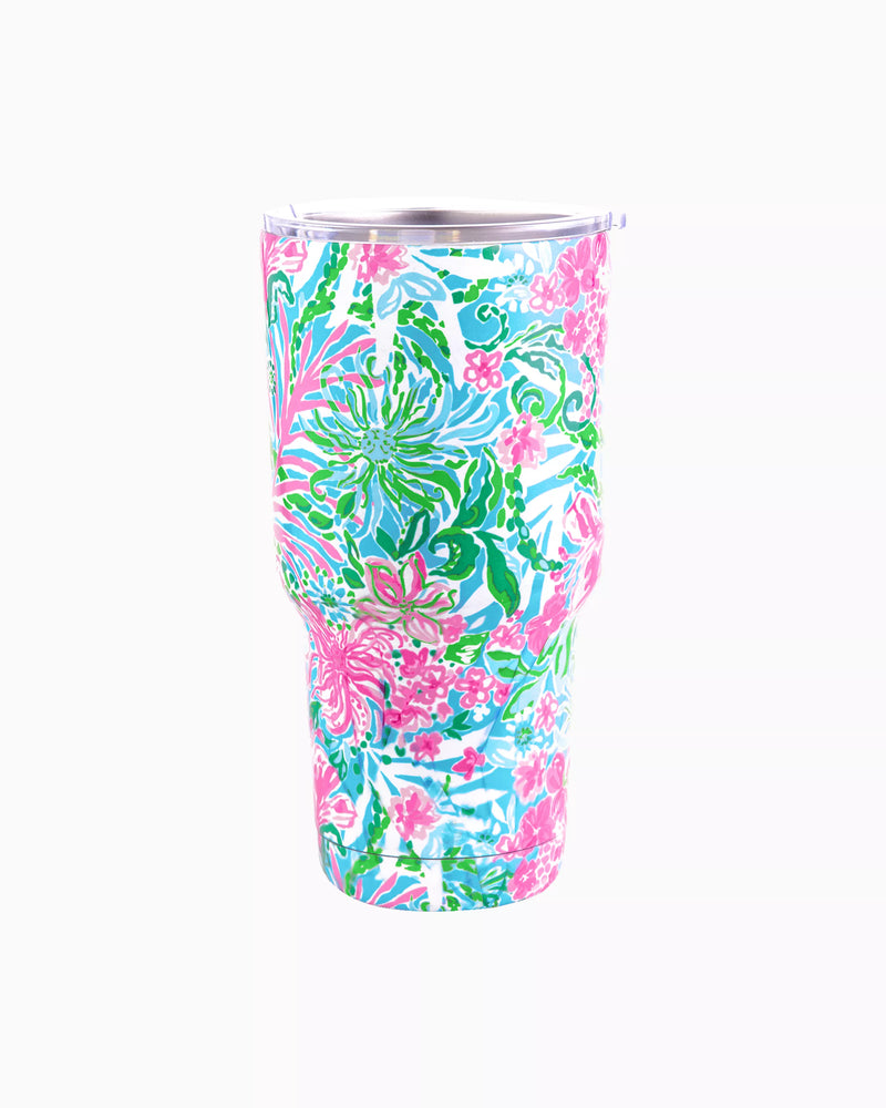 LILLY PULITZER LEAF IT WILD LARGE INSULATED TUMBLER WITH LID-Sissy Boutique-Sissy Boutique