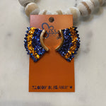 ORANGE AND NAVY GLITTER ANGEL WING EARRINGS-Sissy Boutique-Sissy Boutique