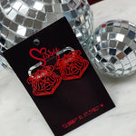 BULLDOG FILIGREE RED EARRINGS-Sissy Boutique-Sissy Boutique