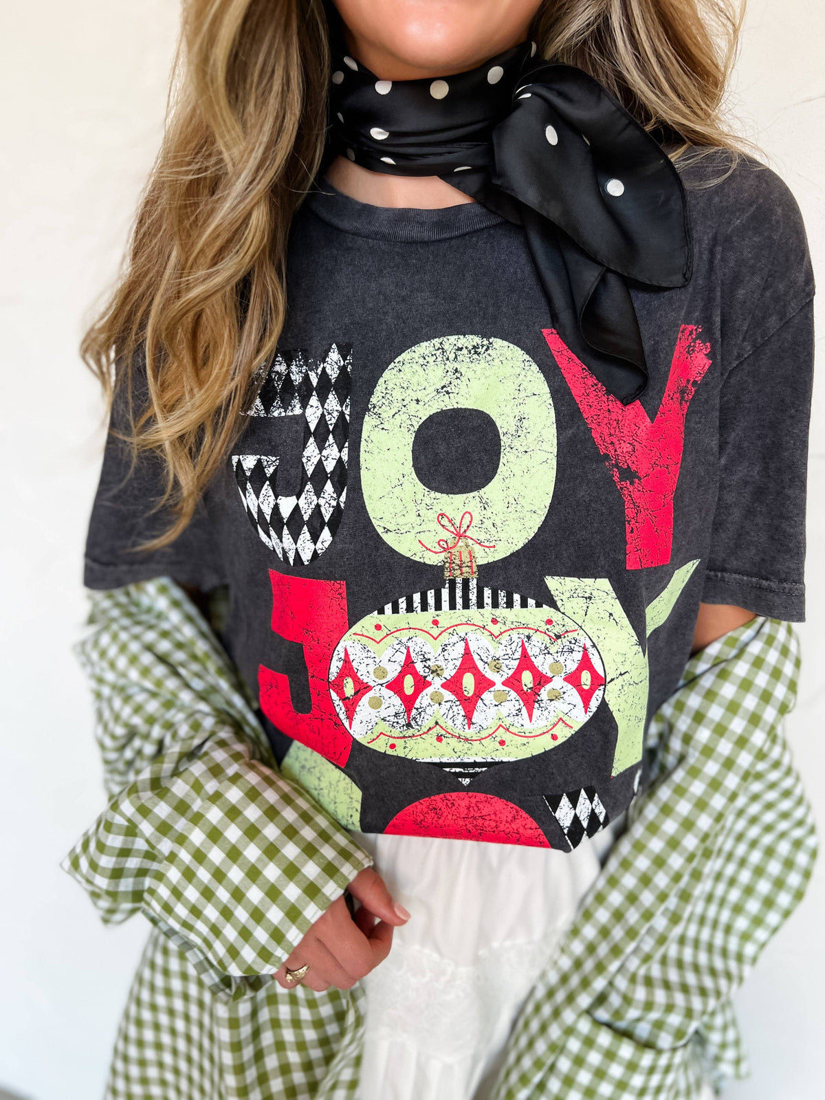 Joy Stacked Christmas Graphic T-Shirt | Pierce + Pine