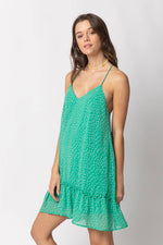 MINT SPOTTED BRAIDED STRAP RUFFLE MINI DRESS:-VERY J / LOVE RICHE-Sissy Boutique
