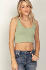 OFF WHITE SOFT STRETCHY CREW NECK SLEEVELESS CROP KNIT TOP:-VERY J / LOVE RICHE-Sissy Boutique