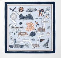 Auburn University Striped Silk Scarf | Gracefully Made Art