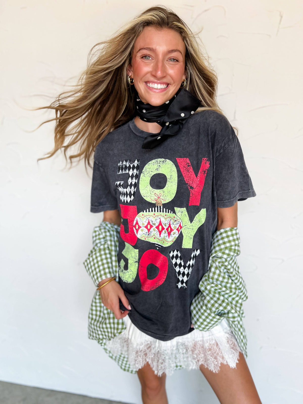 Joy Stacked Christmas Graphic T-Shirt | Pierce + Pine