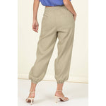 PAUSE AND REFLECT HIGH WAIST OLIVE PANTS WITH ELASTIC ANKLE-HYFVE-Sissy Boutique