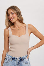 KHAKI ESSENTIAL RIBBED TANK-Bluivy-Sissy Boutique