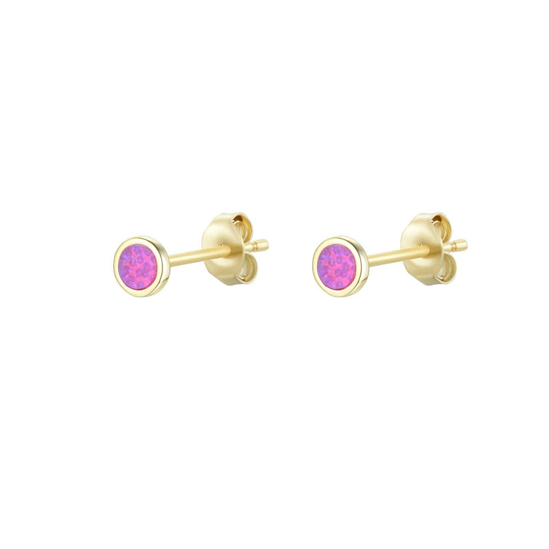 Mini Round Opal Stud Earrings|Kamaria Kamaria Jewelry