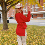 CAMEL THREADS RED PULLOVER-Sissy Boutique-Sissy Boutique