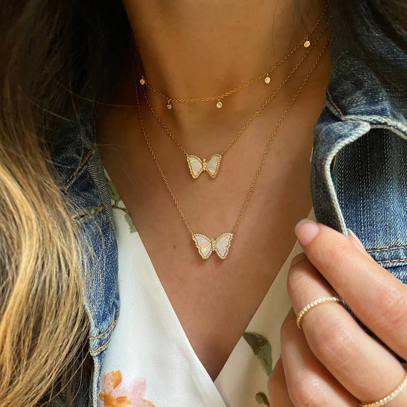 Opal Butterfly Necklace With Stripes|Kamaria Kamaria Jewelry
