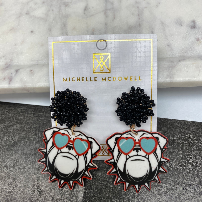 MICHELLE MCDOWELL GEORGIA BULLDOG SUNGLASS EARRINGS-Michelle McDowell-Sissy Boutique