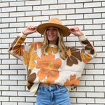 Tan Floral Sweater Sissy Boutique