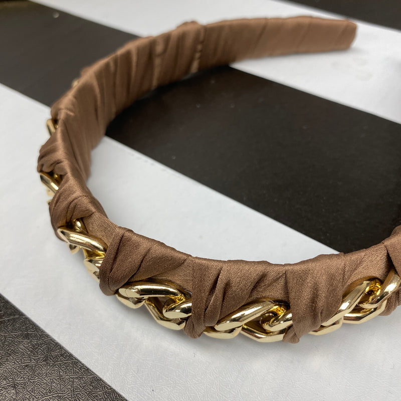 COFFEE AND GOLD CHAIN HEADBAND-Sissy Boutique-Sissy Boutique