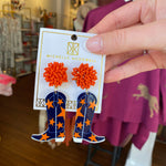 Michelle McDowell Navy and Orange Cowboy Star Boot Earrings Michelle McDowell