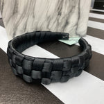 BLACK CLOTH CHECK BRAIDED HEADBAND-Sissy Boutique-Sissy Boutique